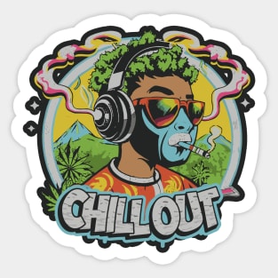 Cosmic Chill: Alien Hip-Hop Vibes Sticker